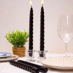 Свечи витые, черные, 24.5 см, (упаковка - 4 шт.), Омский свечной