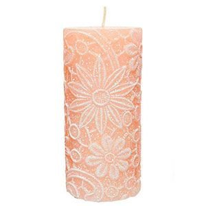 Декоративная свеча ручной работы ФРИВОЛИТЕ нежно-розовая, 7х15 см