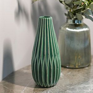 Керамическая ваза ЛЕНДЖИ, зелёная, 24 см