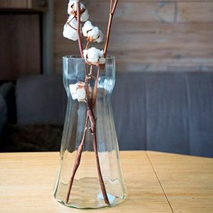 Стеклянная ваза АДОНИ, ручной работы, прозрачная, 35 см