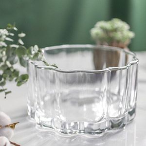 Стеклянная ваза-чаша ХОЛФЭНД, прозрачная, 18х10 см
