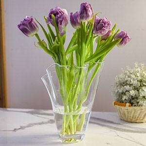 Дизайнерская стеклянная ваза ПЕСНЬ ЛЬДА, малая, 22 см