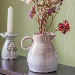 Декоративная керамическая ваза-кувшин ЛЕНДЕРТ, бежевый, 13 см