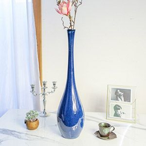 Керамическая ваза GOTA REFINADA, синяя, 30 см