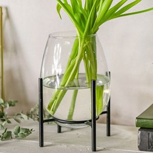 Многофункциональная стеклянная ваза Л'ОППОЗЕ на подставке, 21 см