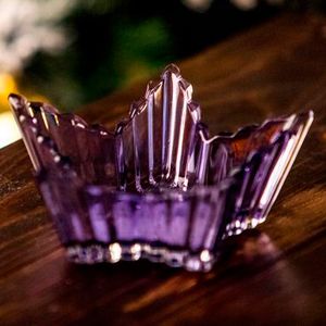 Подсвечник ГРАНЁНАЯ ЗВЁЗДОЧКА сереневый, стекло, 13 см, Кэминг (Kaemingk)