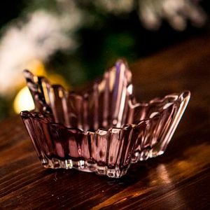 Подсвечник ГРАНЁНАЯ ЗВЁЗДОЧКА, дымчатый, стекло, 13 см, Кэминг (Kaemingk)