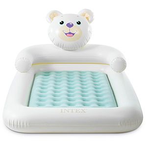 Детская надувная кровать Медвежонок Bear Kidz Travel Bed Set INTEX с насосом, 114х178x71 см