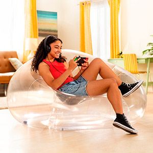 Надувное кресло Intex Beanless Bag Chair прозрачное, 137х127х74 см