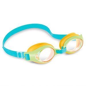 Очки для плавания Junior Goggles, салатовые с оранжевым, от 3 до 8 лет