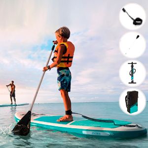 Надувная доска для SUP-бординга Intex Aqua Quest 240 c насосом и веслами, 244х76х13 см, от 8 лет