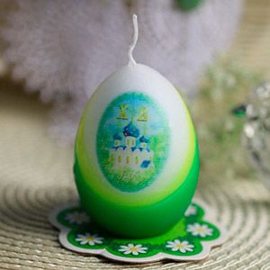 Пасхальная свеча-яйцо ЦЕРКОВЬ, 6 см