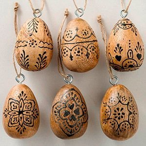 Набор декоративных пасхальных яиц СВЕТЛЫЕ ДНИ, дерево, 6 см, 6 шт.