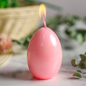 Пасхальная свеча-яйцо МЕТАЛЛИК розовая, 4х6 см