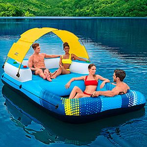 Надувной плот-остров Summer Oasis для отдыха на воде, 305х186х58 см, BestWay