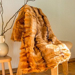 Меховой плед SOFT COMFORT, рыжий, 150х130 см