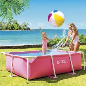 Каркасный бассейн Intex Rectangular Frame Pool розовый, 220х150х60 см