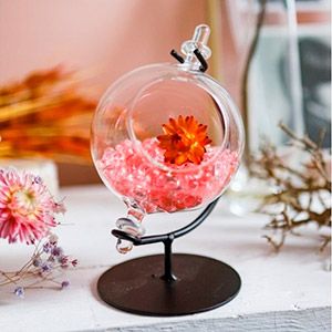 Стеклянный шар ГЛОББИ для декоративных композиций, на подставке, 14 см