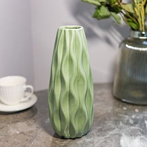 Керамическая ваза ФРЕСКЕЦЦА крупные волны, салатовая, 25 см