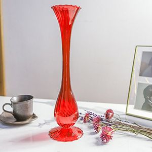 Стеклянная ваза АЛЬТО СОЛО, красная, 35 см