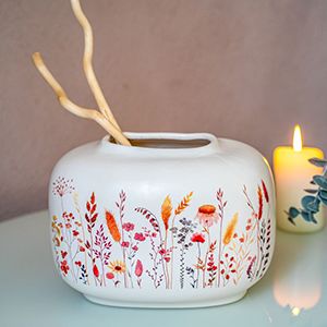 Керамическая ваза ОСЕННИЙ ЛУГ, 20х15 см