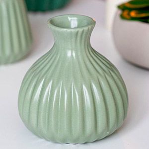 Фарфоровая ваза АППЕТИТОЗО округлая, светло-зеленая, 12 см