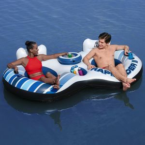 Надувной круг двухместный Rapid Rider 2 с баром, 240х122х50 см, BestWay