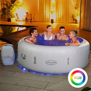 Надувной СПА бассейн Bestway LAY-Z-SPA Paris Luxe с аэромассажем и подсветкой, 196х66 см