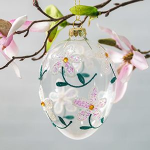 Подвесное украшение - яйцо ВАЛЬС ДЕ-ФЛЕР, стекло, 12 см