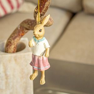 Подвесное украшение ЗАЙКА БЕАТКА, полистоун, 11 см