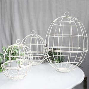 Набор декоративных клеток ELEGANTI OVALI, металл, белый, 17-32 см, 3 шт.