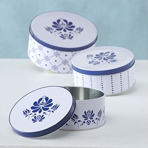 Баночки для хранения ТРАДИЦИЯ, металл, 14х20 см, 3 шт.