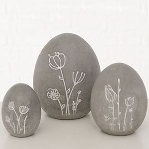 Декоративные фигуры, ЦВЕТОЧНЫЙ ЭСКИЗ К ПАСХЕ, серый, 8-14 см, 3 шт.