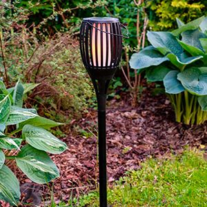 Садовый светильник 2 в 1 на солнечной батарее Solar ОКАЯМА,12 желтых мини LED-огней, черный, 78х12 см