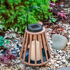 Садовый светильник на солнечной батарее Solar ТИБА, желтый LED-огонь, 34х20 см