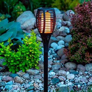 Садовый фонарь на солнечной батарее Solar КАНТО, 12 желтых мини LED-огней, чёрный, 58 см