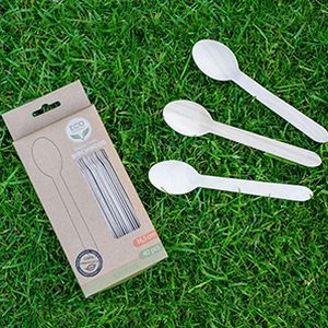 Набор одноразовых ложек БИРЧВУД, дерево, 17 см, 40 шт.