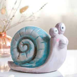 Декоративная фигурка СМЕШНАЯ УЛИТКА, серо-голубая, 17 см, Кэминг (Kaemingk)