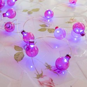 Светодиодная гирлянда РАДОСТЬ В ШАРИКАХ, фиолетовая, 20 LED-огней, 1,9+0,5 м, таймер, батарейки, уличная, Эдельман (Edelman)