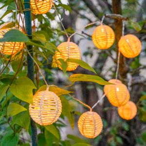 Светодиодная гирлянда ШАНЬСИ, 10 теплых белых LED-огней, 1.35+0.5 м, таймер, батарейки, уличная, Купман Интернешнл (Koopman International)