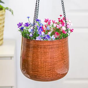 Подвесное кашпо ХЭЙЛИ, керамика, красный, 23х20 см