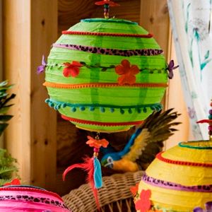 Бумажный шар для декора SUMMER JOY, подвесной, зелёный, 30х50 см, Кэминг (Kaemingk)