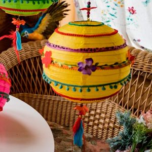 Бумажный шар для декора SUMMER JOY, подвесной, жёлтый, 30х50 см, Кэминг (Kaemingk)
