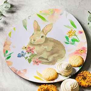 Пасхальное блюдо КРОЛИК С БУКЕТИКОМ, 35х29 см