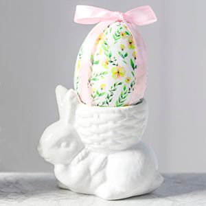 Подставка для яйца БЕЛЫЙ КРОЛИК ХВИТТИ, керамика, 8х7 см