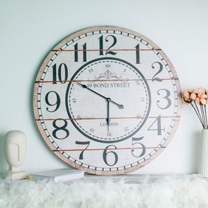 Настенные часы БОНД СТРИТ 49, дерево, светлые, 60 см, Купман Интернешнл (Koopman International)