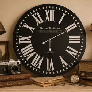 Настенные часы УИЛЬЯМ МЭРЧЕНТ, дерево, чёрные, 60 см, Купман Интернешнл (Koopman International)