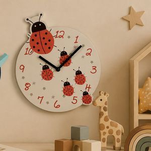 Детские настенные часы В МИРЕ МАЛЫШЕЙ: БОЖЬИ КОРОВКИ, МДФ, 28 см, Купман Интернешнл (Koopman International)