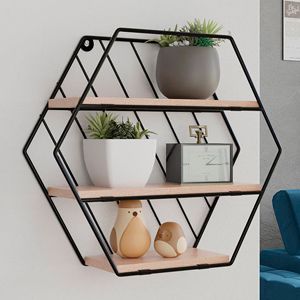 Настенная полка ВОЛРЕК, дерево, металл, 35х31 см, Купман Интернешнл (Koopman International)