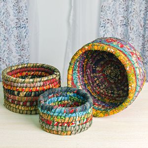 Набор корзин ПЭЧВОРК, хлопок, 3 шт.